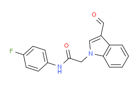 CAS No. 428487-58-5, N-(4-Fluorophenyl)-2-(3-formyl-1H-indol-1-yl)acetamide