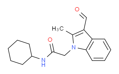 CAS No. 436096-87-6, N-Cyclohexyl-2-(3-formyl-2-methyl-1H-indol-1-yl)acetamide