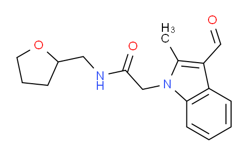 CAS No. 626205-28-5, 2-(3-Formyl-2-methyl-1H-indol-1-yl)-N-((tetrahydrofuran-2-yl)methyl)acetamide