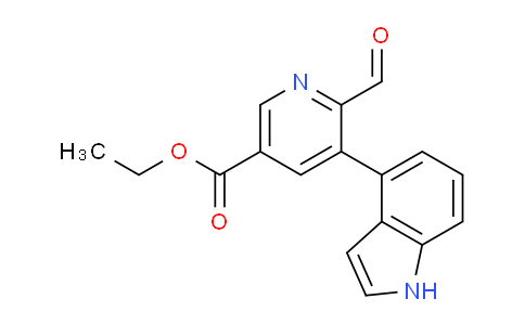 CAS No. 653573-29-6, Ethyl 6-formyl-5-(1H-indol-4-yl)nicotinate