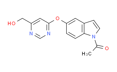 CAS No. 1229456-44-3, 1-(5-((6-(hydroxymethyl)pyrimidin-4-yl)oxy)-1H-indol-1-yl)ethan-1-one