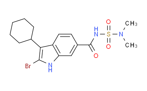 CAS No. 902148-40-7, 2-bromo-3-cyclohexyl-N-(dimethylsulfamoyl)-1H-indole-6-carboxamide