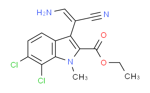 CAS No. 1354037-26-5, Ethyl 3-(2-Amino-1-cyanoethenyl)-6,7-dichloro-1-methylindole-2-carboxylate