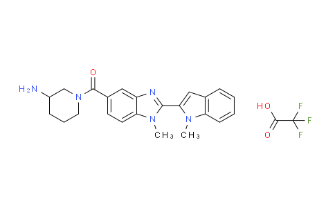 CAS No. 1652591-80-4, (3-aminopiperidin-1-yl)-[1-methyl-2-(1-methylindol-2-yl)benzimidazol-5-yl]methanone;2,2,2-trifluoroacetic acid
