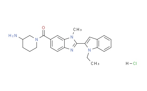 CAS No. 1652591-82-6, (3-Aminopiperidin-1-yl)(2-(1-ethyl-1H-indol-2-yl)-1-methyl-1H -benzo[d]imidazol-6-yl)methanone hydrochloride