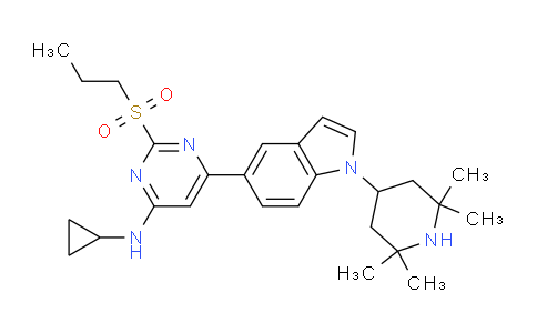 CAS No. 1992047-61-6, Cyclopropyl-{2-(propane-1-sulfonyl)-6-[1-(2,2,6,6-tetramethyl-piperidin-4-yl)-1H-indol-5-yl]-pyrimidin-4-yl}-amine