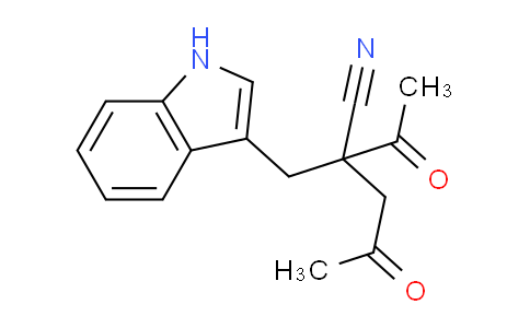 CAS No. 131920-07-5, 2-((1H-Indol-3-yl)methyl)-2-acetyl-4-oxopentanenitrile