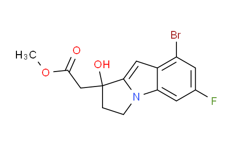 CAS No. 476618-06-1, Methyl 2-(8-bromo-6-fluoro-1-hydroxy-2,3-dihydro-1H-pyrrolo[1,2-a]indol-1-yl)acetate
