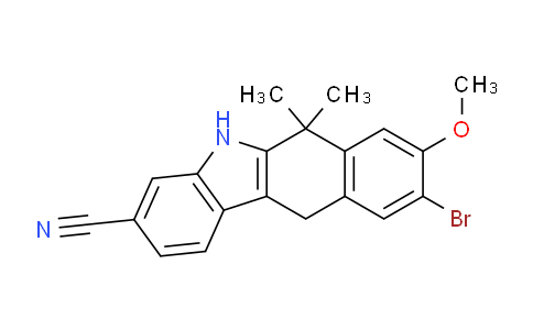 CAS No. 1256579-00-6, 9-broMo-8-Methoxy-6,6-diMethyl-6,11-dihydro-5H-benzo[b]carbazole-3-carbonitrile