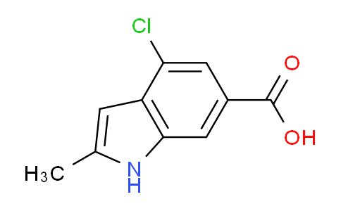CAS No. 1260383-11-6, 4-chloro-2-methyl-1H-indole-6-carboxylic acid