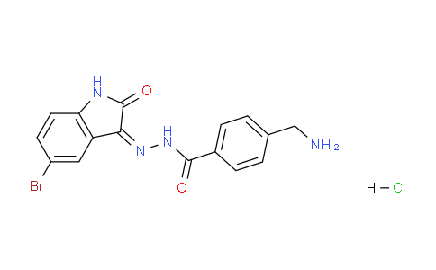 CAS No. 2060523-50-2, 4-(aminomethyl)-N'-(5-bromo-2-oxo-2,3-dihydro-1H-indol-3-ylidene)benzohydrazide hydrochloride