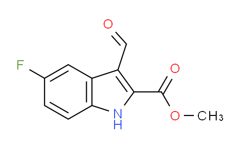 CAS No. 843629-51-6, methyl 5-fluoro-3-formyl-1H-indole-2-carboxylate