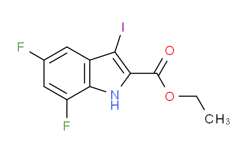 CAS No. 1334499-90-9, ethyl 5,7-difluoro-3-iodo-1H-indole-2-carboxylate