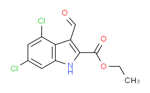 CAS No. 153435-96-2, ethyl 4,6-dichloro-3-formyl-1H-indole-2-carboxylate