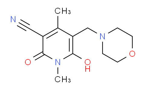 CAS No. 85843-03-4, 6-Hydroxy-1,4-dimethyl-5-(morpholinomethyl)-2-oxo-1,2-dihydropyridine-3-carbonitrile