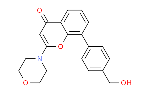 CAS No. 503468-78-8, 8-(4-(Hydroxymethyl)phenyl)-2-morpholino-4H-chromen-4-one
