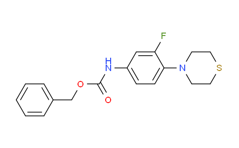 CAS No. 168828-71-5, benzyl N-(3-fluoro-4-thiomorpholin-4-ylphenyl)carbamate