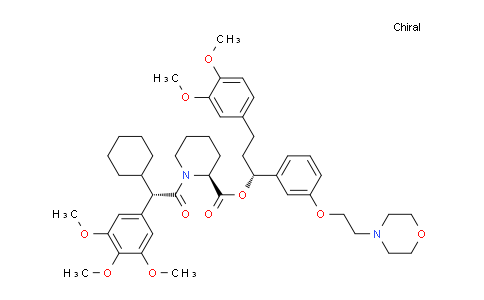 CAS No. 1643125-33-0, (S)-((R)-3-(3,4-Dimethoxyphenyl)-1-(3-(2-morpholinoethoxy)phenyl)propyl) 1-((S)-2-cyclohexyl-2-(3,4,5-trimethoxyphenyl)acetyl)piperidine-2-carboxylate