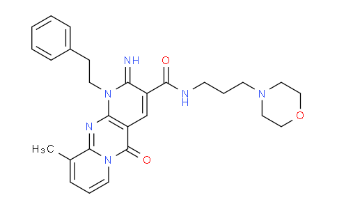 CAS No. 2136270-20-5, 2-Imino-10-methyl-N-(3-morpholinopropyl)-5-oxo-1- phenethyl-1,5-dihydro-2H-dipyrido[1,2-a:2',3'- d]pyrimidine-3-carboxamide