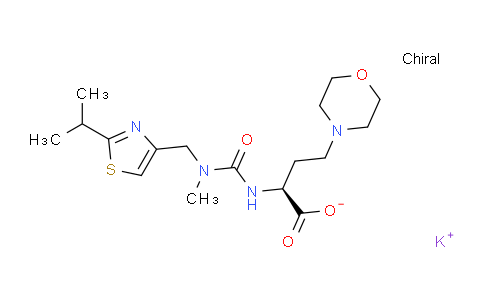 CAS No. 1169870-16-9, potassium (S)-2-(3-((2-isopropylthiazol-4-yl)methyl)-3-methylureido)-4-morpholinobutanoate