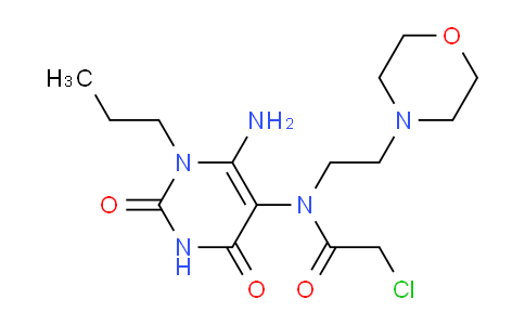 CAS No. 743444-62-4, N-(6-amino-2,4-dioxo-1-propyl-pyrimidin-5-yl)-2-chloro-N-(2-morpholinoethyl)acetamide