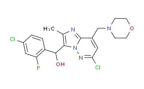 CAS No. 1229236-84-3, (4-chloro-2-fluorophenyl)(6-chloro-2-methyl-8-(morpholinomethyl)imidazo[1,2-b]pyridazin-3-yl)methanol