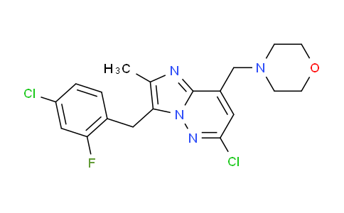 CAS No. 1229236-85-4, 4-[[6-chloro-3-[(4-chloro-2-fluorophenyl)methyl]-2-methylimidazo[1,2-b]pyridazin-8-yl]methyl]morpholine