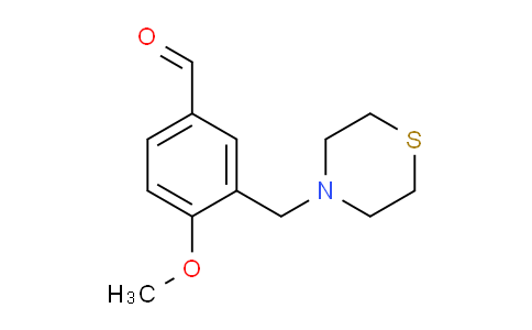 CAS No. 438531-41-0, 4-methoxy-3-(thiomorpholin-4-ylmethyl)benzaldehyde