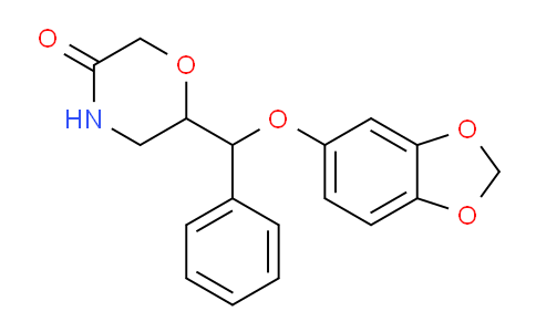 CAS No. 93886-39-6, 6-((benzo[d][1,3]dioxol-5-yloxy)(phenyl)methyl)morpholin-3-one