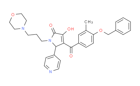 CAS No. 489415-96-5, 4-(4-(benzyloxy)-3-methylbenzoyl)-3-hydroxy-1-(3-morpholinopropyl)-5-(pyridin-4-yl)-1,5-dihydro-2H-pyrrol-2-one