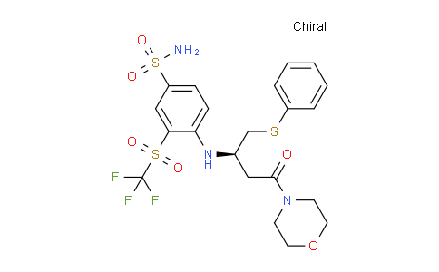 CAS No. 1027345-11-4, (R)-4-((4-morpholino-4-oxo-1-(phenylthio)butan-2-yl)amino)-3-((trifluoromethyl)sulfonyl)benzenesulfonamide