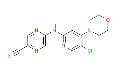 CAS No. 1137476-13-1, 5-((5-chloro-4-morpholinopyridin-2-yl)amino)pyrazine-2-carbonitrile