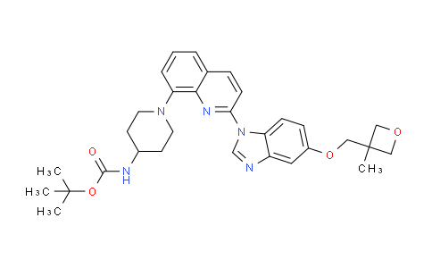 DY732735 | 816463-40-8 | tert-butyl (1-(2-(5-((3-methyloxetan-3-yl)methoxy)-1H-benzo[d]imidazol-1-yl)quinolin-8-yl)piperidin-4-yl)carbamate
