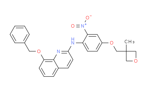 CAS No. 816463-37-3, 8-(Benzyloxy)-N-(4-((3-methyloxetan-3-yl)methoxy)-2-nitrophenyl)quinolin-2-amine