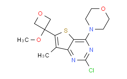 CAS No. 1394077-00-9, 4-(2-Chloro-6-(3-methoxyoxetan-3-yl)-7-methylthieno[3,2-d]pyrimidin-4-yl)morpholine