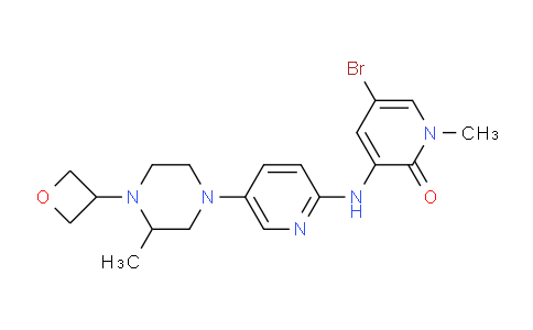 CAS No. 1624262-37-8, 5-Bromo-1-methyl-3-((5-(3-methyl-4-(oxetan-3-yl)piperazin-1-yl)pyridin-2-yl)amino)pyridin-2(1H)-one