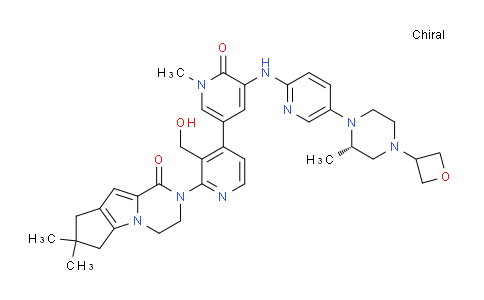 CAS No. 1434048-34-6, 10-[3-(hydroxymethyl)-4-[1-methyl-5-[[5-[(2S)-2-methyl-4-(oxetan-3-yl)piperazin-1-yl]pyridin-2-yl]amino]-6-oxopyridin-3-yl]pyridin-2-yl]-4,4-dimethyl-1,10-diazatricyclo[6.4.0.02,6]dodeca-2(6),7-dien-9-one