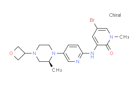 CAS No. 1433849-77-4, 5-bromo-1-methyl-3-[[5-[(2S)-2-methyl-4-(oxetan-3-yl)piperazin-1-yl]pyridin-2-yl]amino]pyridin-2-one