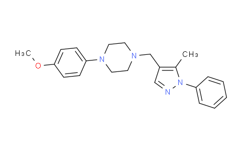 CAS No. 1245469-37-7, 1-(4-methoxyphenyl)-4-((5-methyl-1-phenyl-1H-pyrazol-4-yl)methyl)piperazine