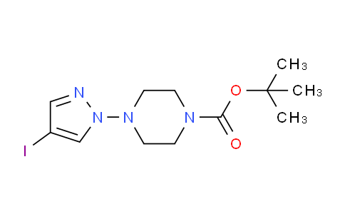 CAS No. 1260771-95-6, tert-butyl 4-(4-iodo-1H-pyrazol-1-yl)piperazine-1-carboxylate
