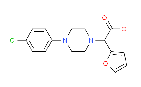 CAS No. 885276-98-2, 2-(4-(4-Chlorophenyl)piperazin-1-yl)-2-(furan-2-yl)acetic acid