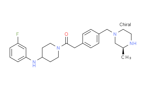 CAS No. 923565-21-3, (S)-1-(4-((3-fluorophenyl)amino)piperidin-1-yl)-2-(4-((3-methylpiperazin-1-yl)methyl)phenyl)ethan-1-one