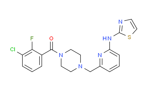 CAS No. 885325-71-3, (3-Chloro-2-fluorophenyl)(4-((6-(thiazol-2-ylamino)pyridin-2-yl)methyl)piperazin-1-yl)methanone