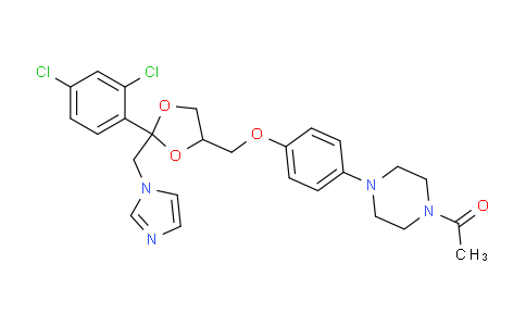 CAS No. 79156-75-5, 1-[4-[4-[[2-(2,4-dichlorophenyl)-2-(imidazol-1-ylmethyl)-1,3-dioxolan-4-yl]methoxy]phenyl]piperazin-1-yl]ethanone