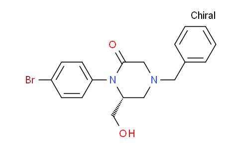 CAS No. 797037-85-5, (R)-4-benzyl-1-(4-bromophenyl)-6-(hydroxymethyl)piperazin-2-one