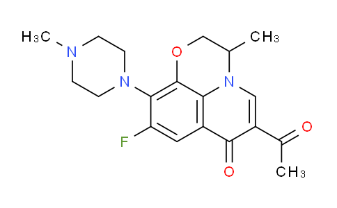 CAS No. 1349540-26-6, 6-Acetyl-9-fluoro-3-methyl-10-(4-methylpiperazin-1-yl)-2H-[1,4]oxazino[2,3,4-ij]quinolin-7(3H)-one