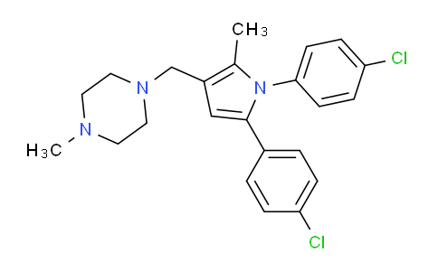 CAS No. 146204-42-4, 1-((1,5-Bis(4-chlorophenyl)-2-methyl-1H-pyrrol-3-yl)methyl)-4-methylpiperazine