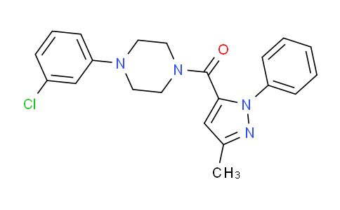 CAS No. 729605-21-4, (4-(3-Chlorophenyl)piperazin-1-yl)(3-methyl-1-phenyl-1H-pyrazol-5-yl)methanone