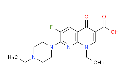 CAS No. 74274-67-2, 1-Ethyl-7-(4-ethylpiperazin-1-yl)-6-fluoro-4-oxo-1,4-dihydro-1,8-naphthyridine-3-carboxylic acid