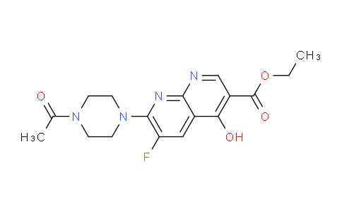 CAS No. 882865-15-8, Ethyl 7-(4-acetylpiperazin-1-yl)-6-fluoro-4-hydroxy-1,8-naphthyridine-3-carboxylate